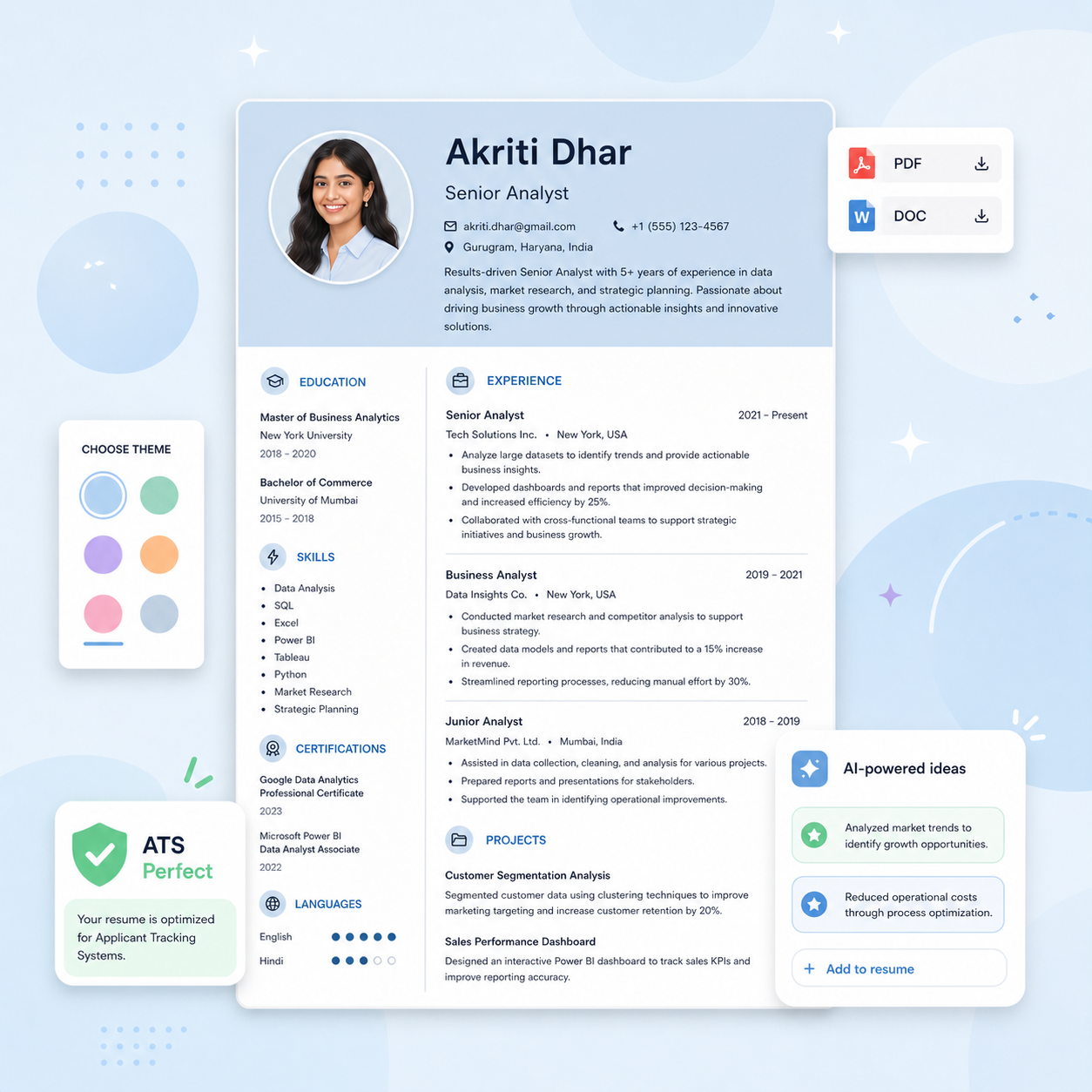 Free Resume Maker by Ambition Arc
