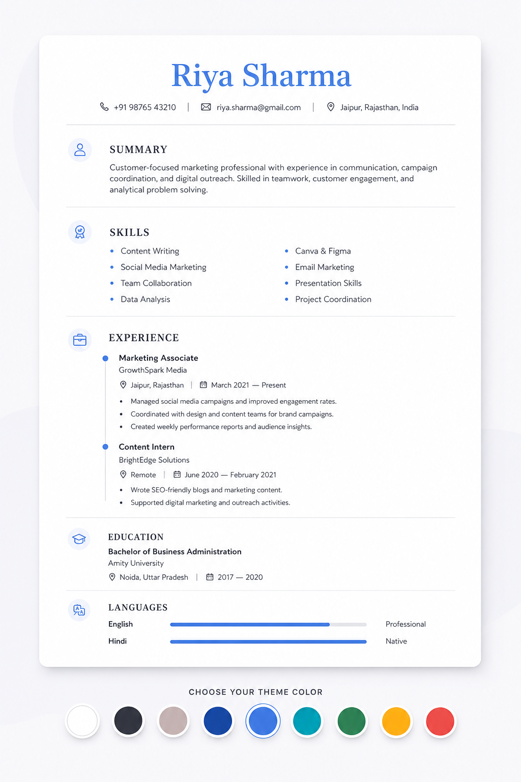 Minimal Resume Template